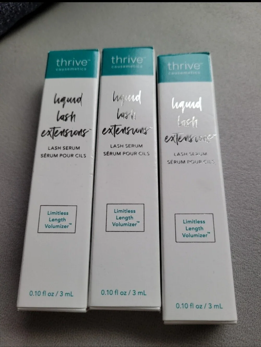 thrive causemetics Liquid Lash Extensions Lash Serum - Teal & White 3pack